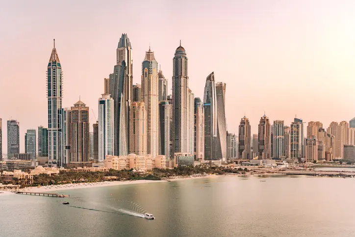 Photo of the Dubai skyline.