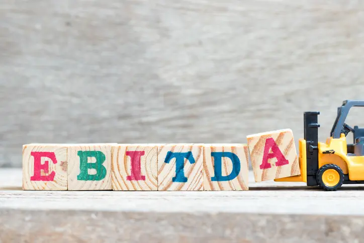 Image of block spelling EBITDA.