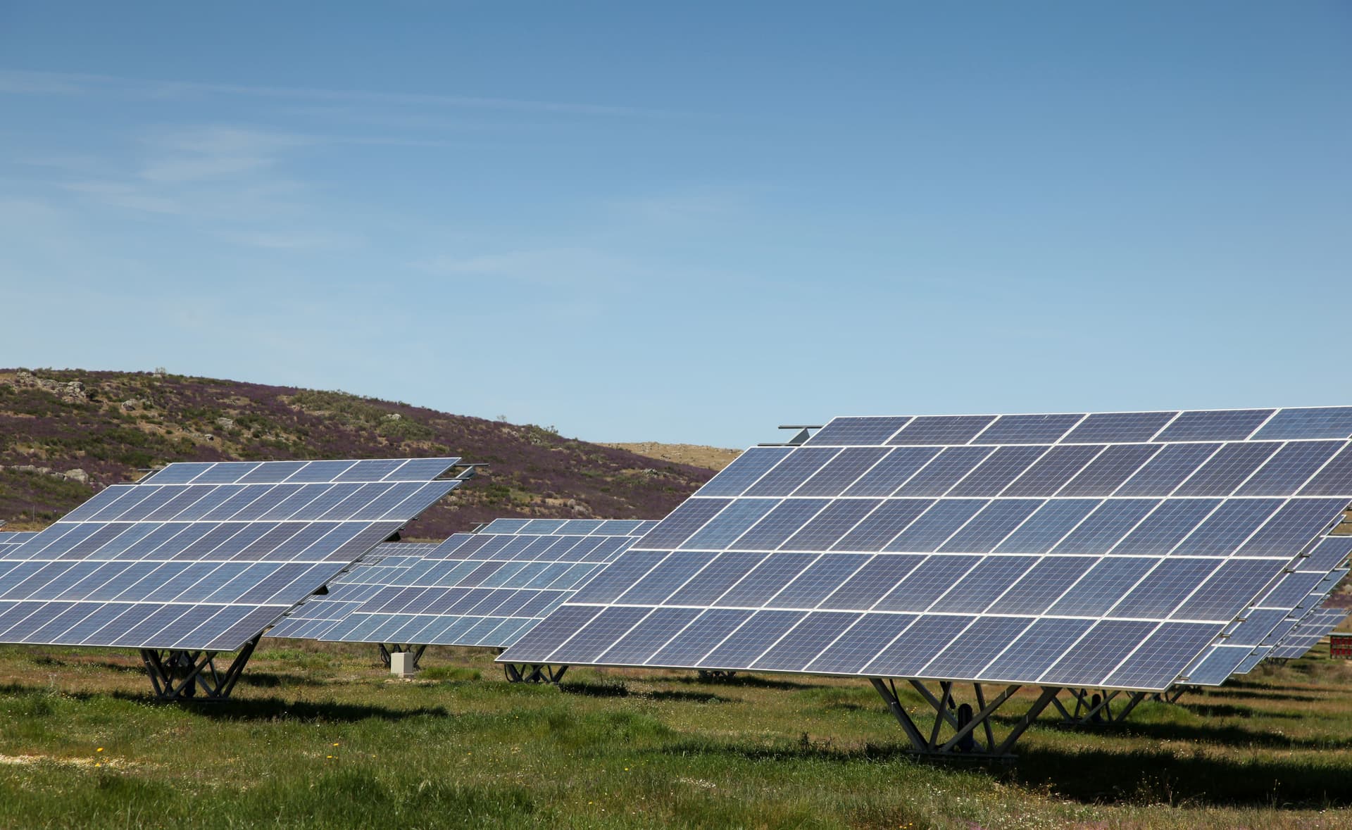 Large scale solar farm located in rural Spain
