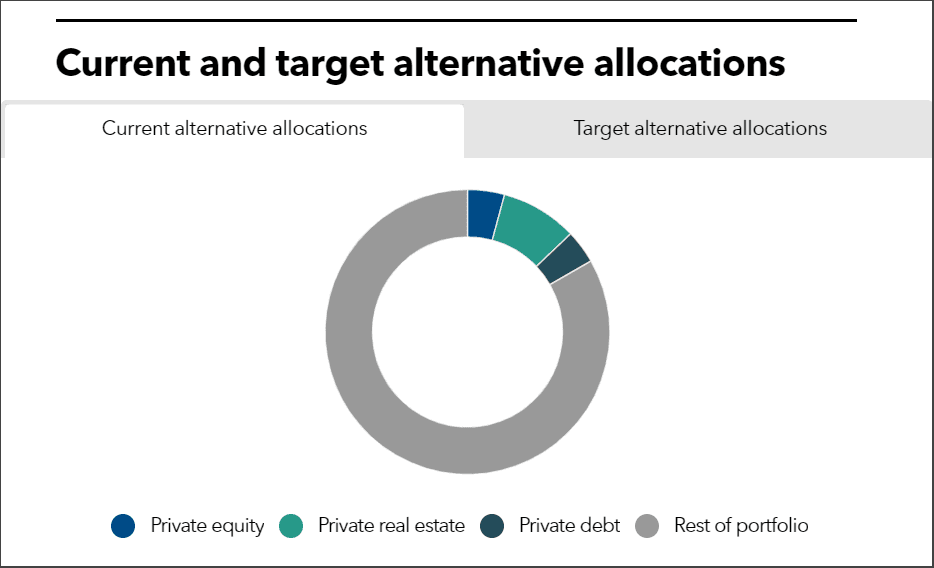 TCERA current and target alternative allocation
