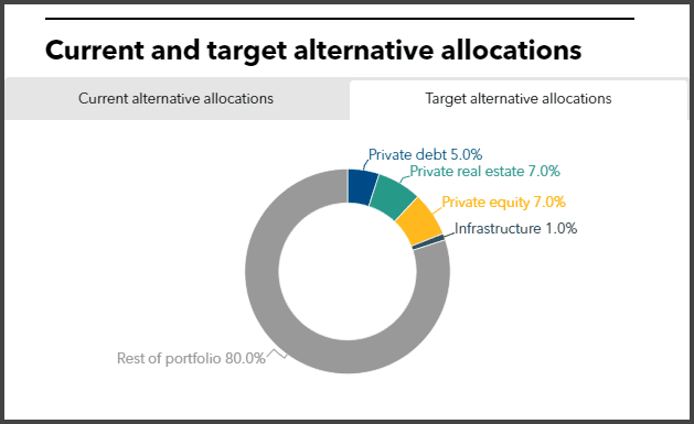 SURS target allocations to alternatives