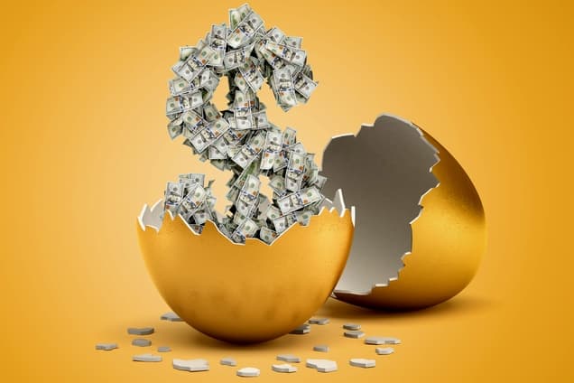 money hatching egg