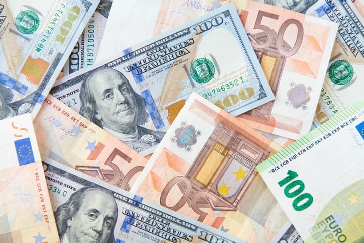 Dollar and Euro bills