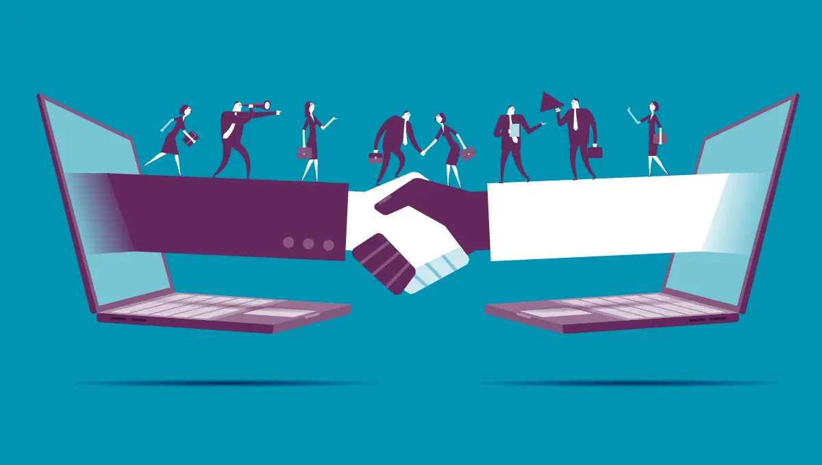 handshake tech deal illustration