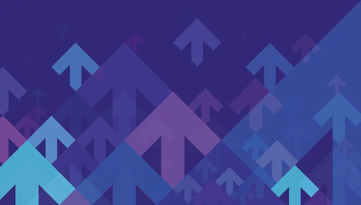 Lots of purple and blue arrows pointing up