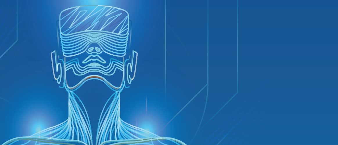 Illustration of a person wearing VR headset