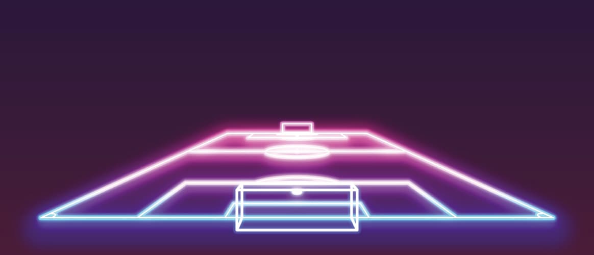 Neon football pitch illustration