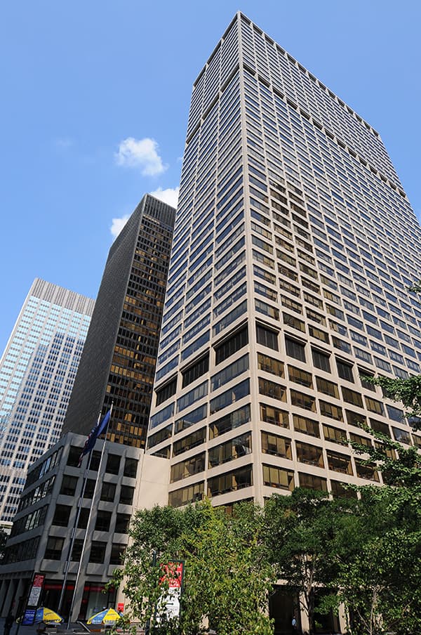 A street scene outside Blackstone's offices in New York