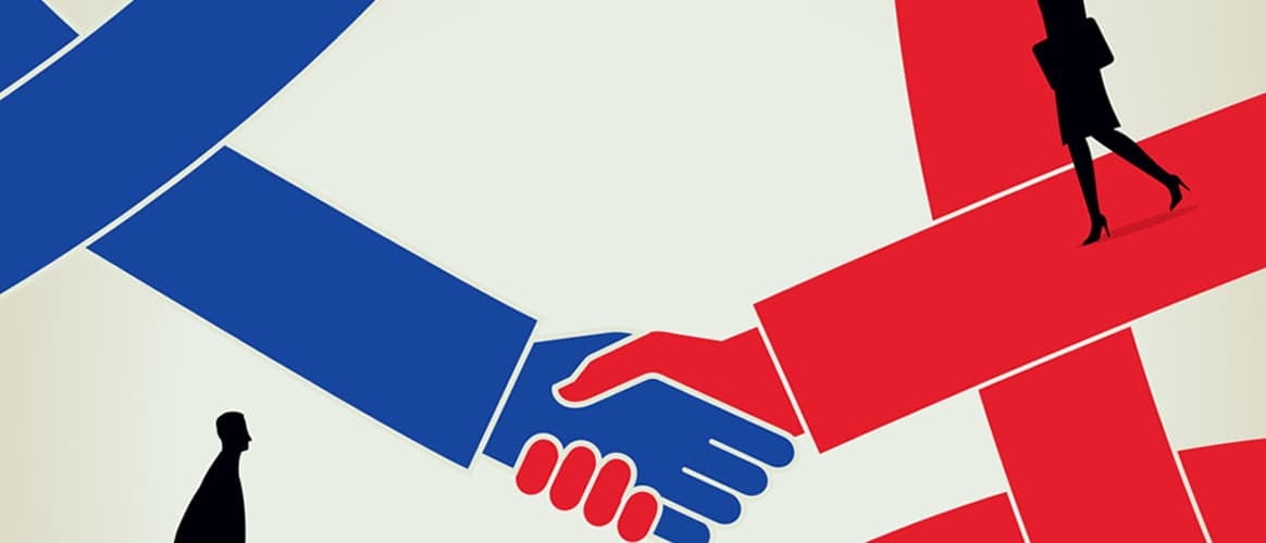 Handshake with businesspeople