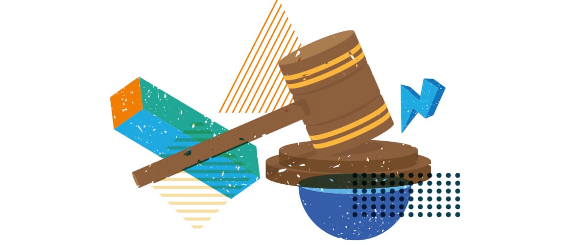 Gavel legal abstract illustration