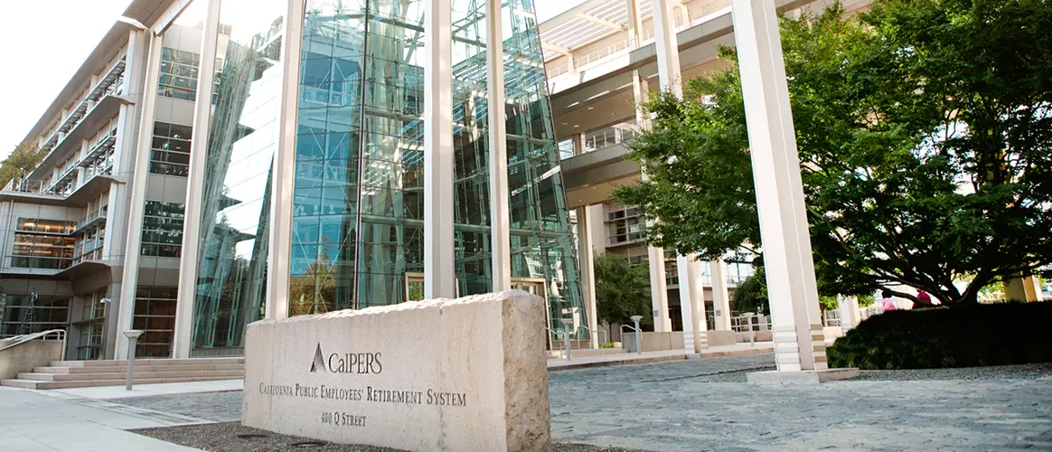 Photo of the CalPERS building and sign.