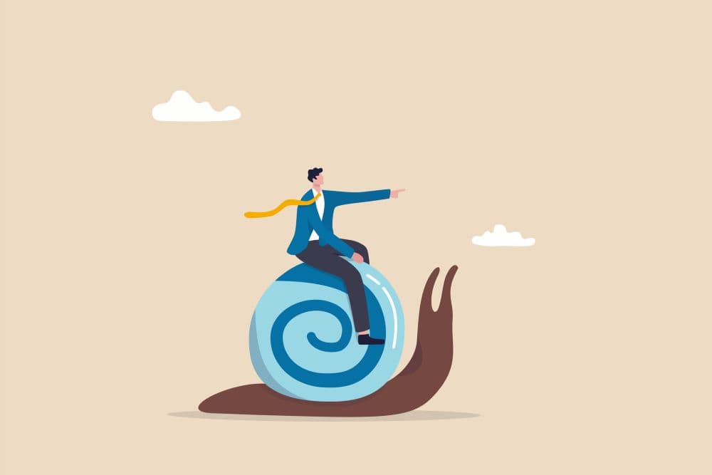 Photo illustrating snail's pace.