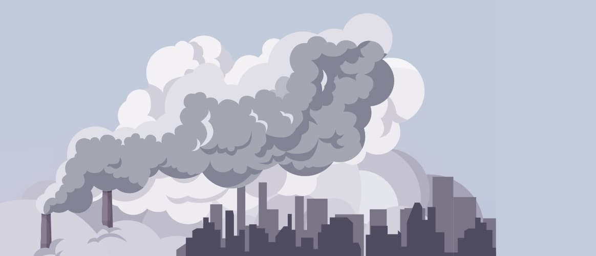 Factory emitting pollution