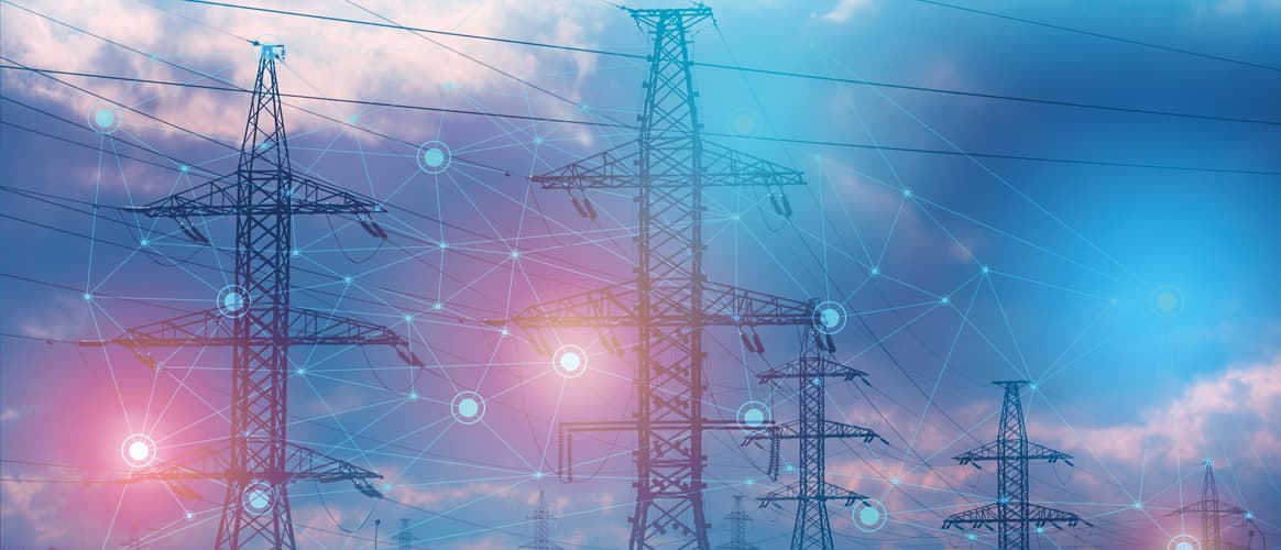 Image of electricity lines power lines grid.