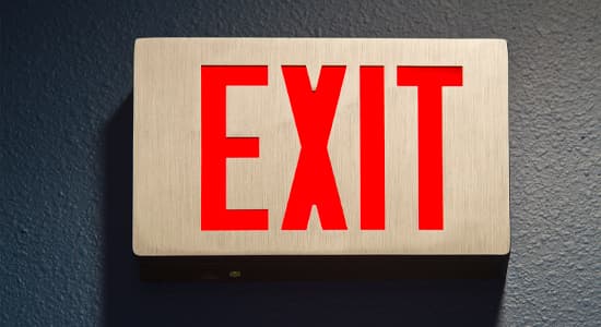 Photo of an exit sign.