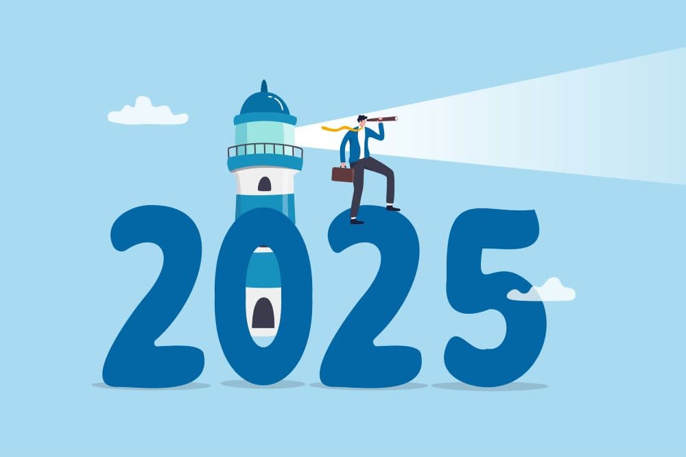 Photo illustrating concept of an outlook for 2025.