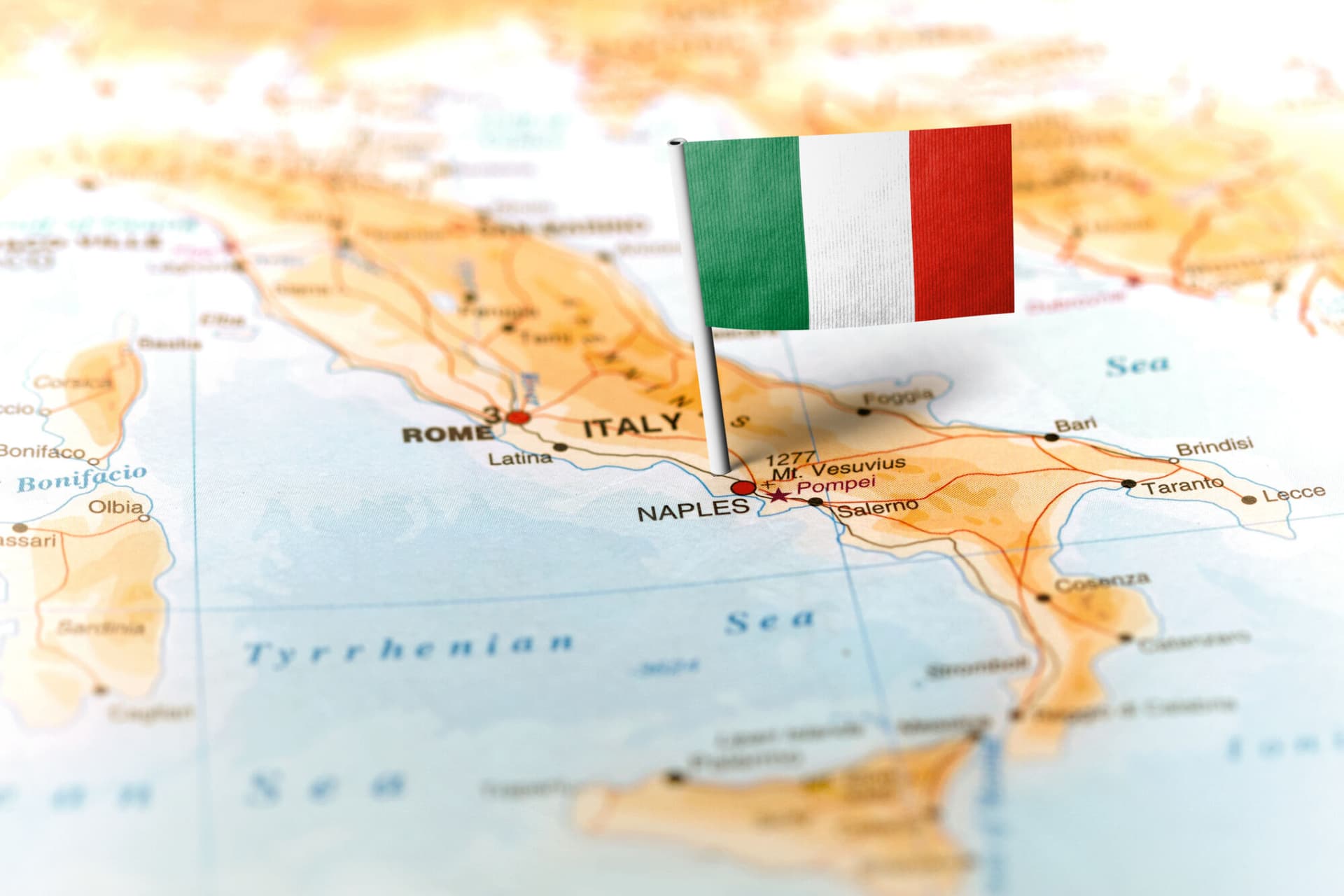 Image of a map of Italy.