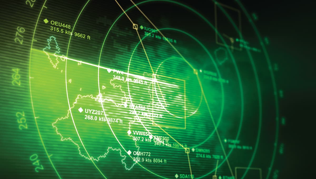 A green radar screen