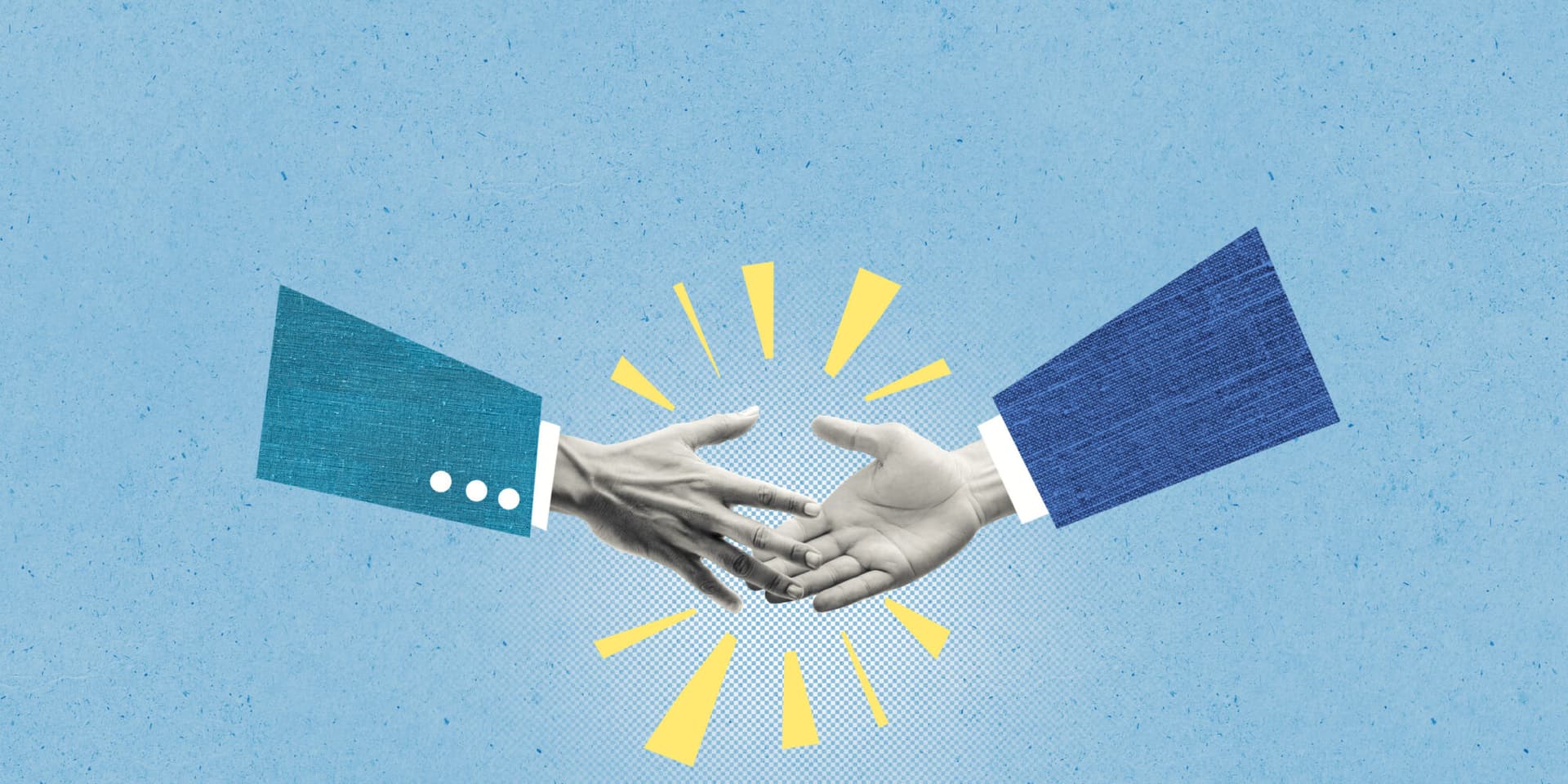 Illustration of two businesspeople shaking hands