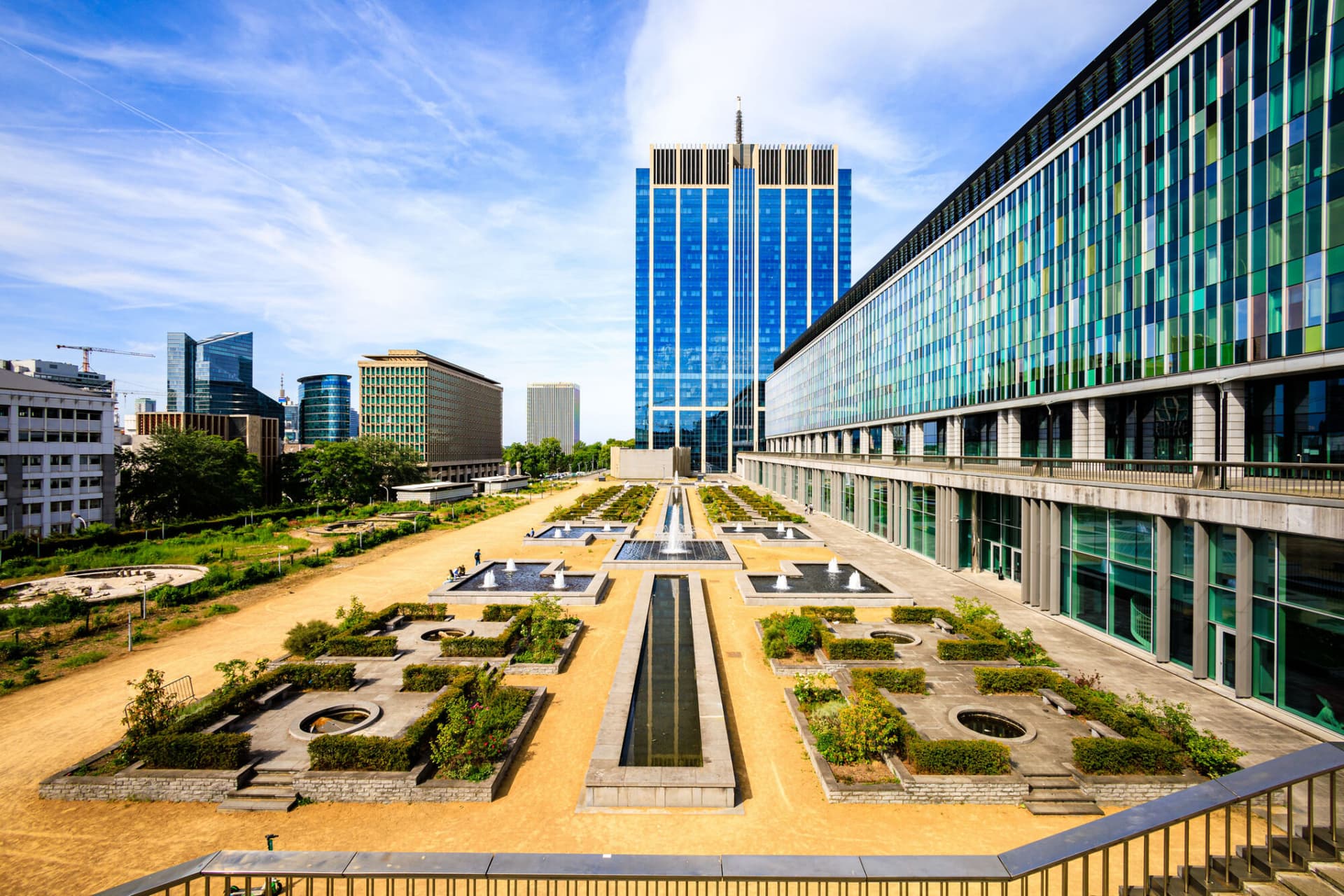 Image of a glass building in central Belgium