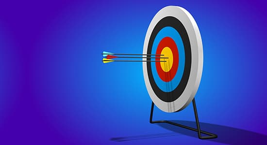 A picture of a Target with 3 arrows in the bulsseye